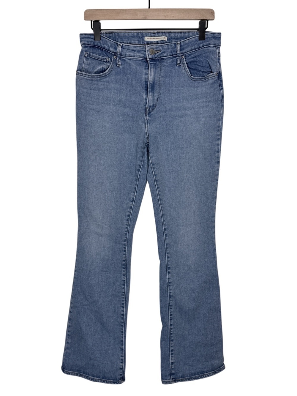WJ527 {Levi's} "725 High Rise Bootcut" Light Blue Boot Cut Denim Jeans
